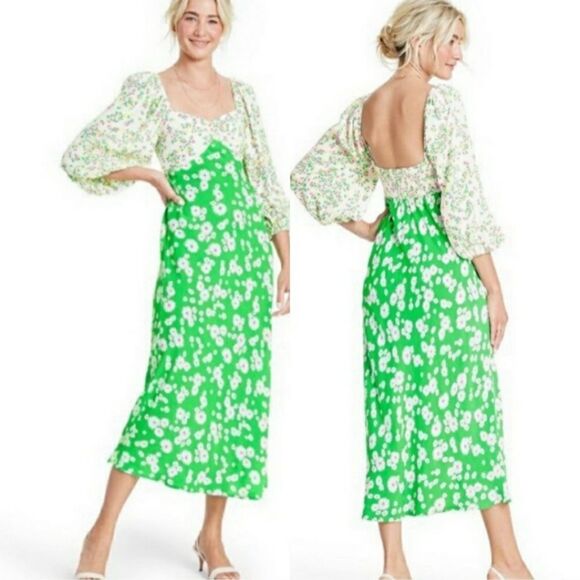 Rixo for Target Green Daisy Dress Sz 28/30 - Picture 1 of 12